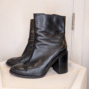 Dear Frances (Made in Italy) Black Leather Ankle Boots - Women's sz 7